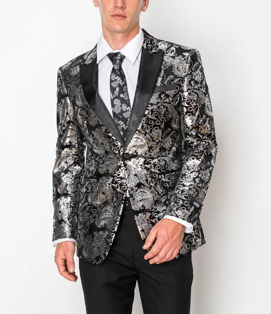 Shiny Silver Patterned Jacket