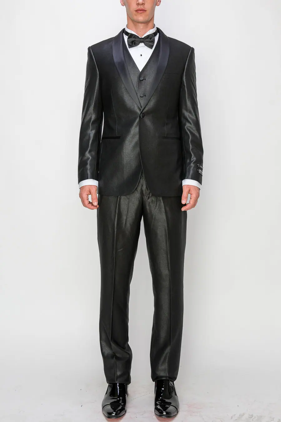 Shiny Black 3 Piece Slim Fit Tuxedo