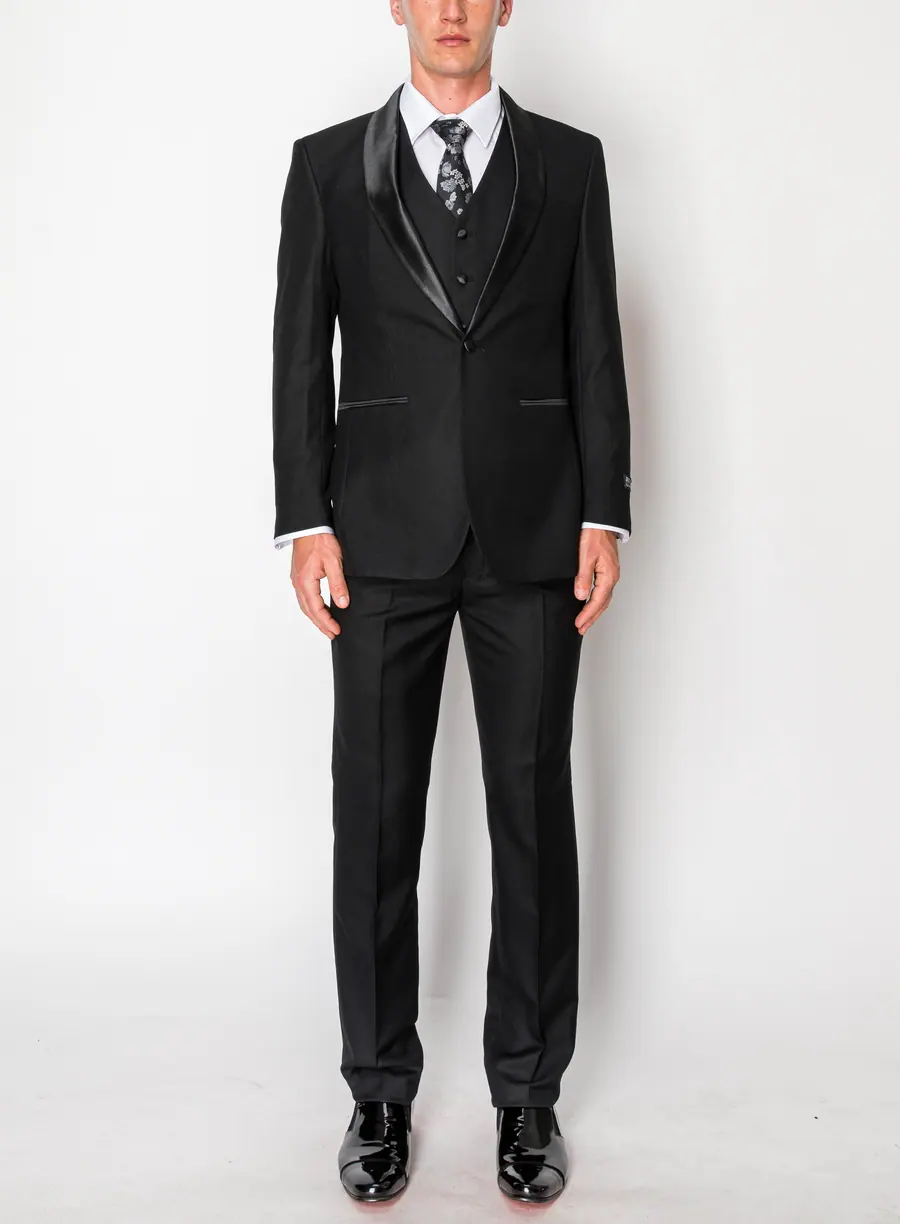 Black 3 Piece Slim Fit Tuxedo