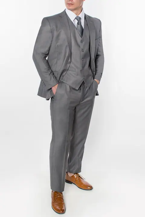 Light Grey 3 Piece Classic Fit Suit