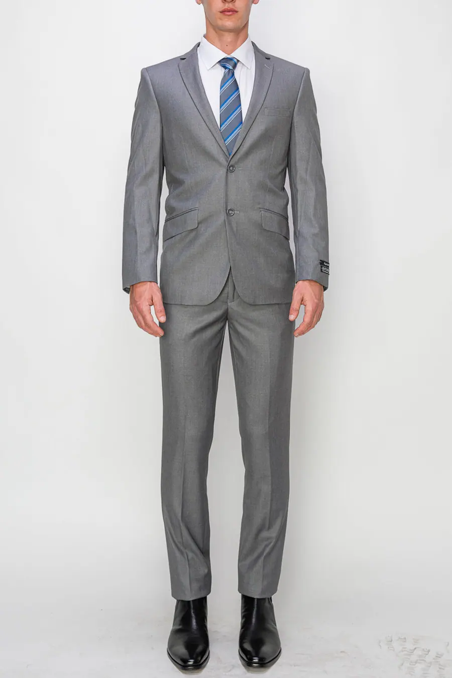 Light Grey 2 Piece Slim Fit Single Breasted Suit