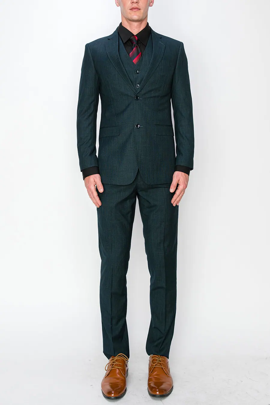 Green 3 Piece Textured Suit
