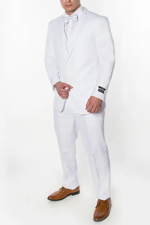 White 3 Piece Slim Fit Suit