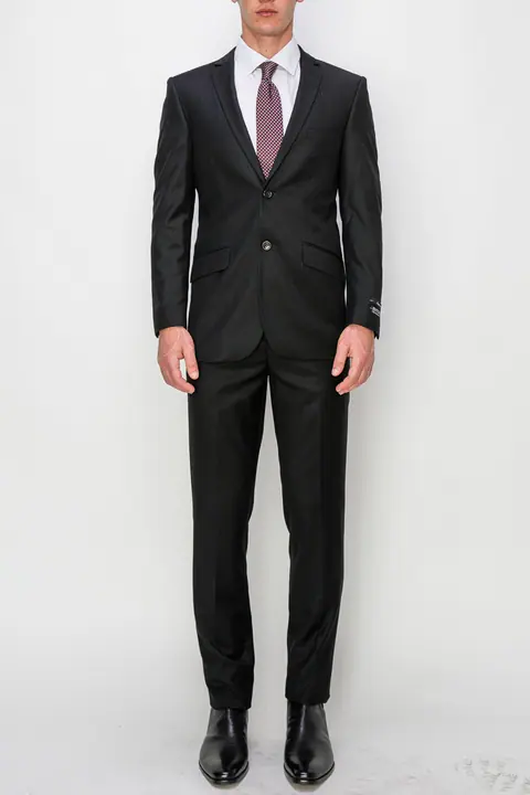 Black 2 Piece Slim Fit Single Breasted Suit