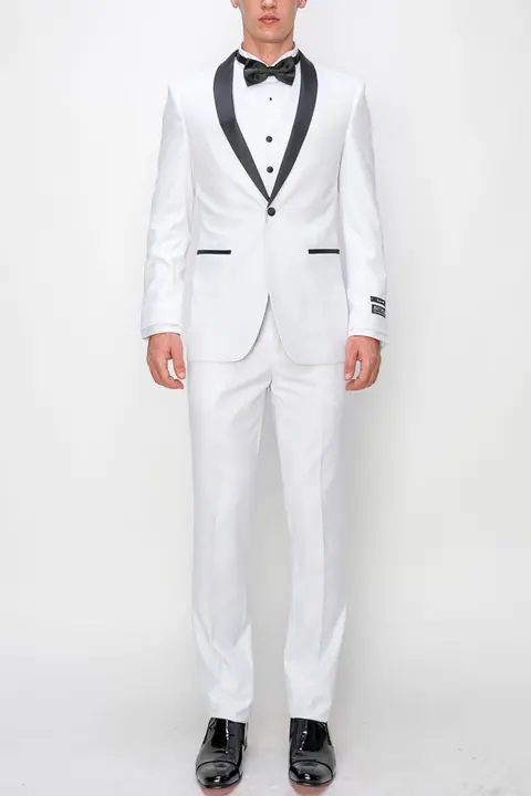 White 3 Piece Slim Fit Tuxedo