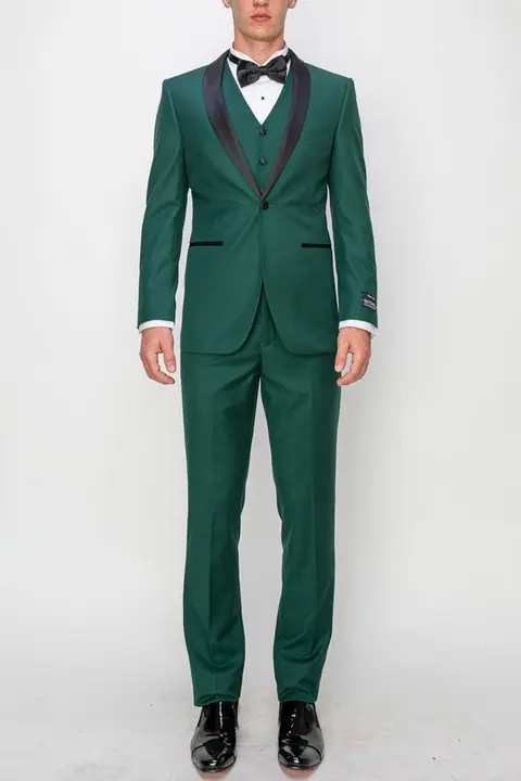 Green 3 Piece Slim Fit Tuxedo