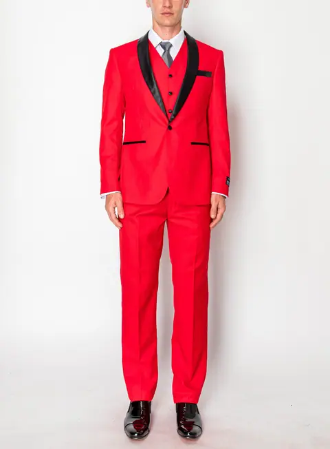 Red 3 Piece Slim Fit Tuxedo