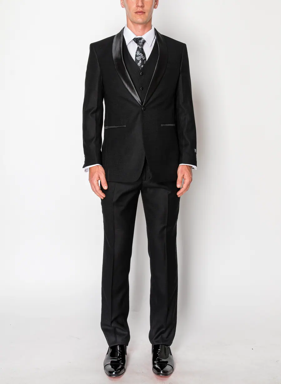 Black 3 Piece Slim Fit Tuxedo