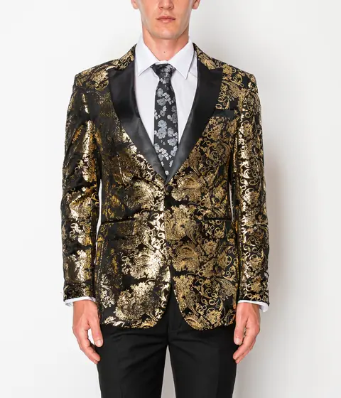 Shiny Gold Patterned Jacket