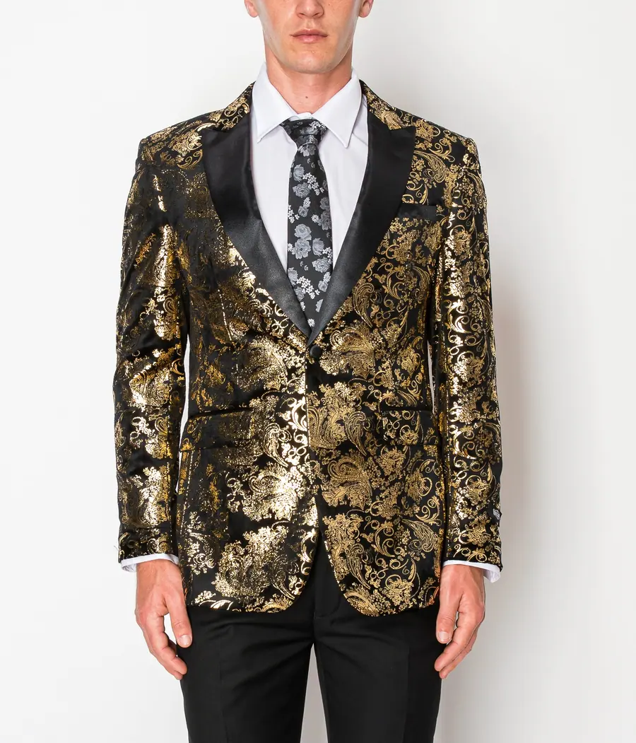 Shiny Gold Patterned Jacket