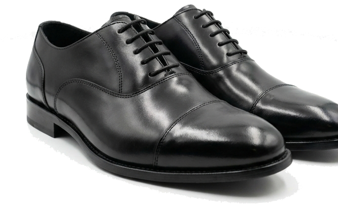 Black leather oxford shoes