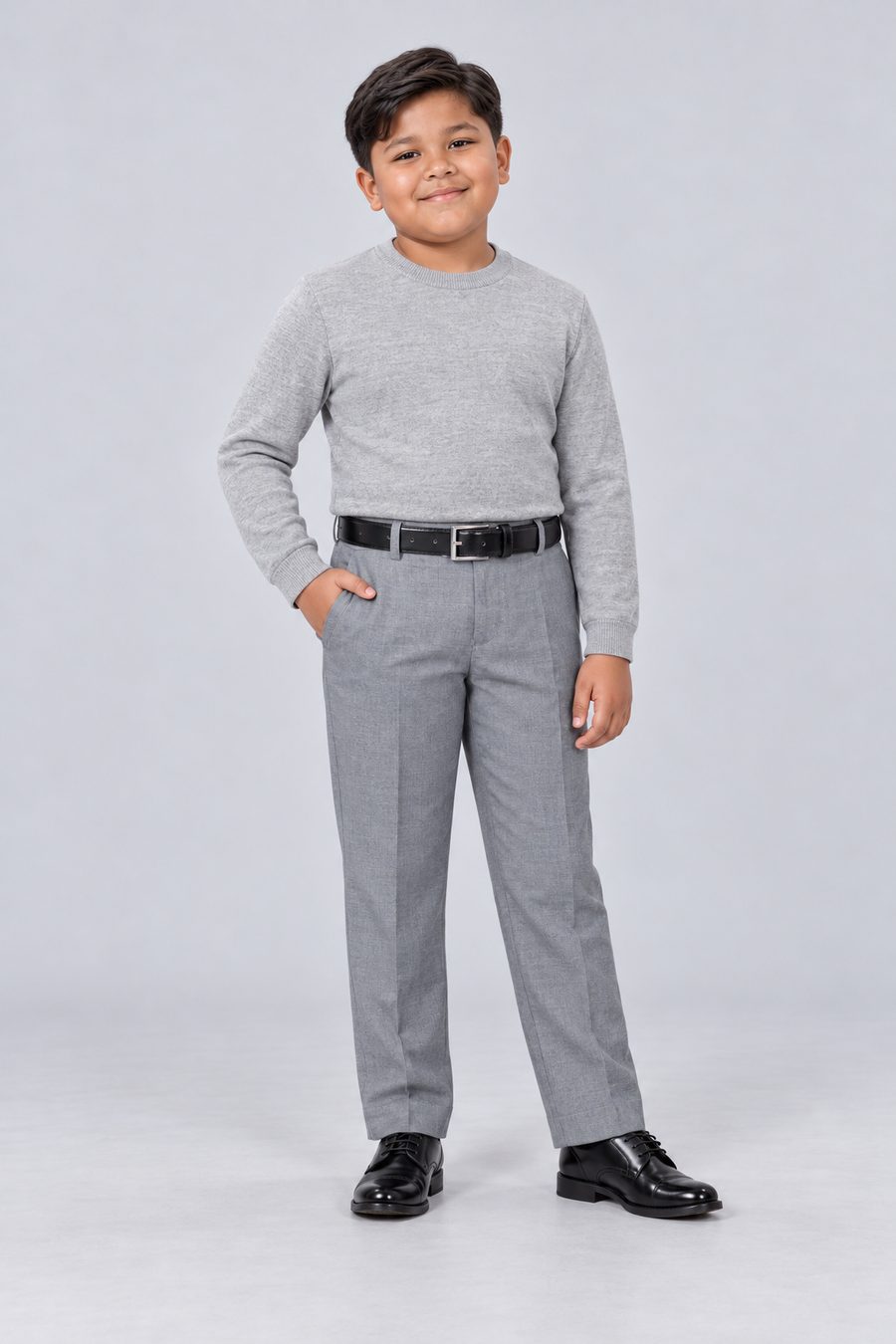 Grey Husky Dress Pants — front view on model