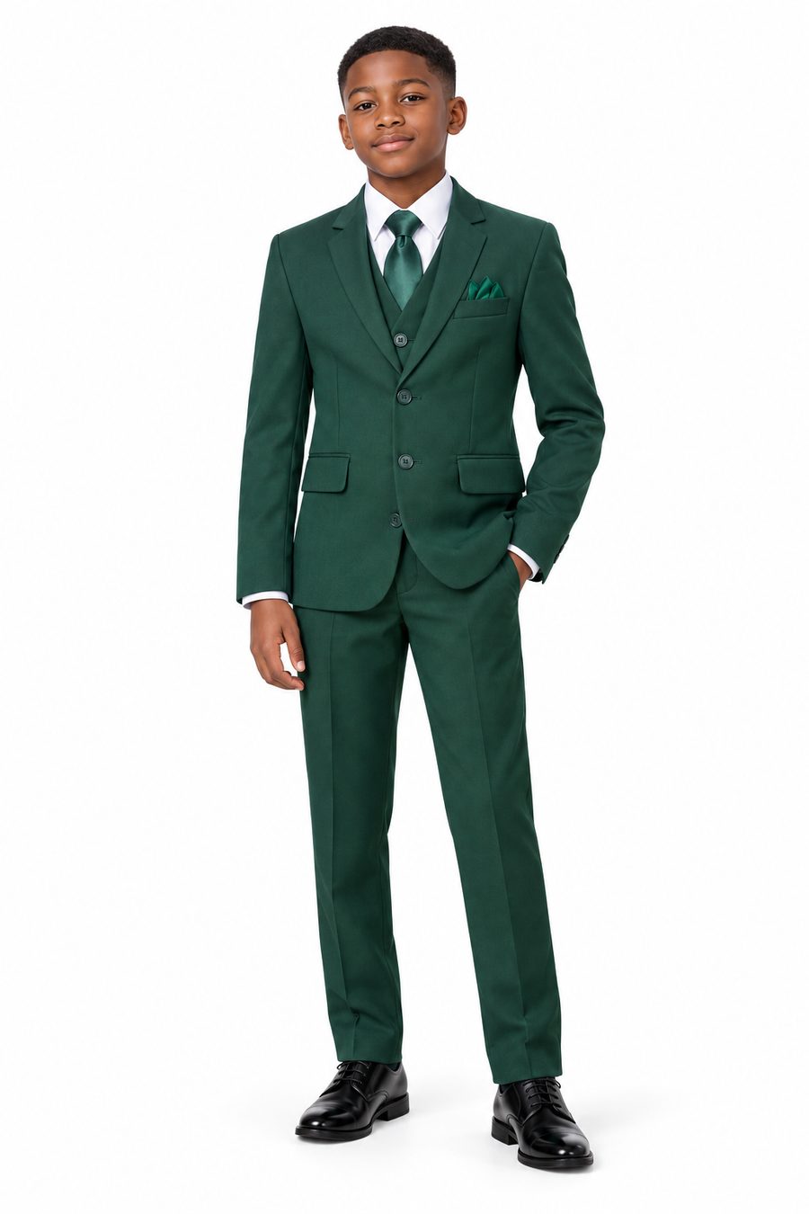 Hunter Green Slim Fit — front view on model