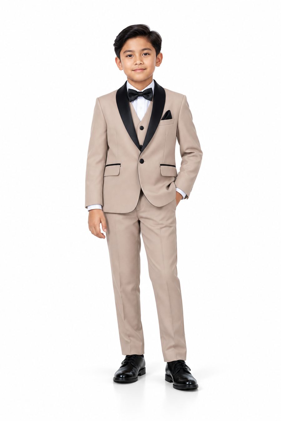Khaki Tuxedo — front view on model