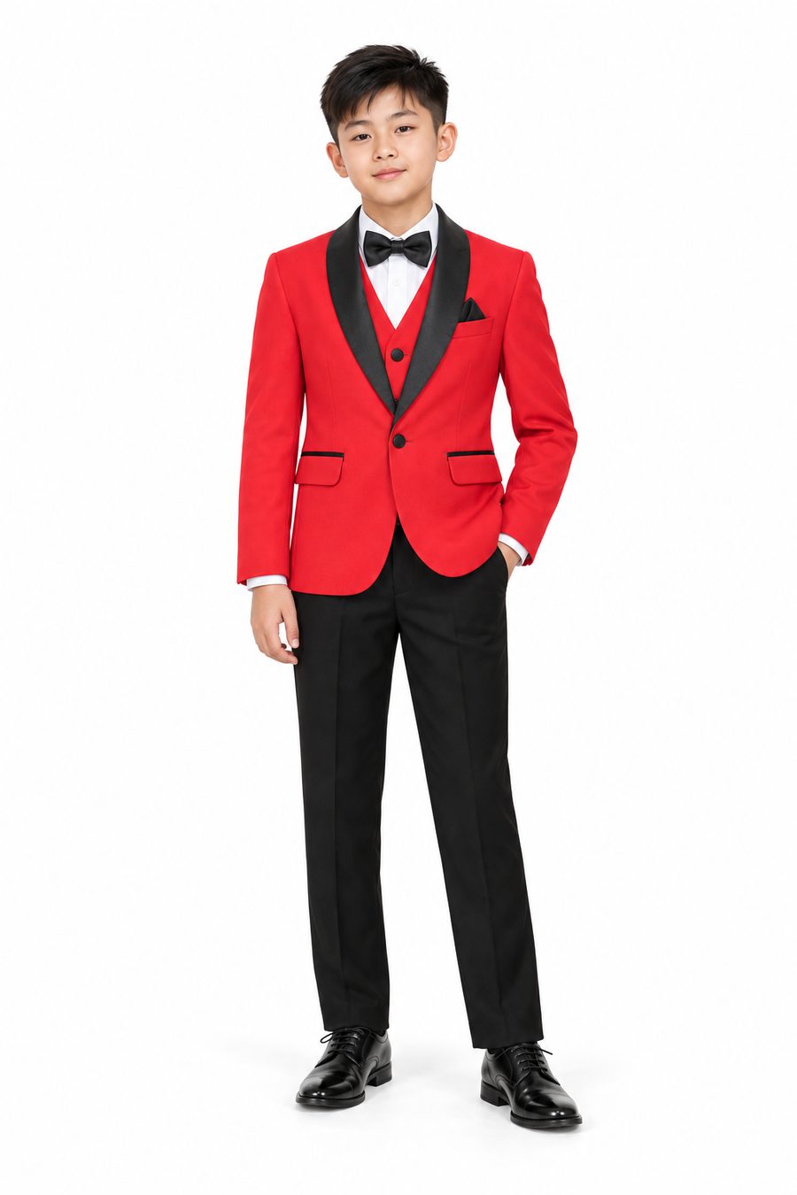 Red Tuxedo — front view on model